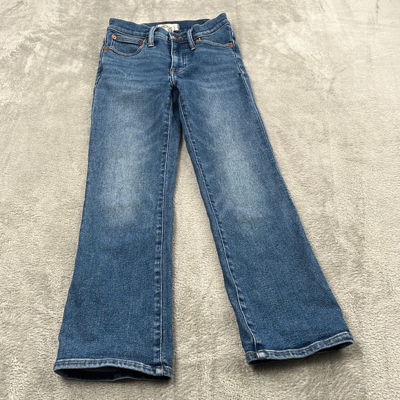 Madewell 25, 0 Cali Demi-Boot Cotton Blend High Rise Blue Denim Jeans - Picture 1 of 14